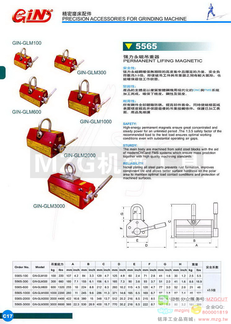 5565 GIN-GLM强力永磁吊重器