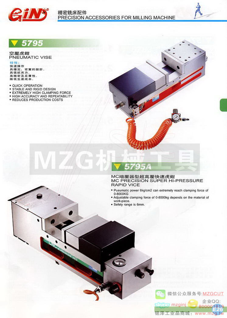 5795 GIN-HPV MC增压器型超高压快速虎钳,5795A GIN-HPV MC增压器型超高压快速虎钳