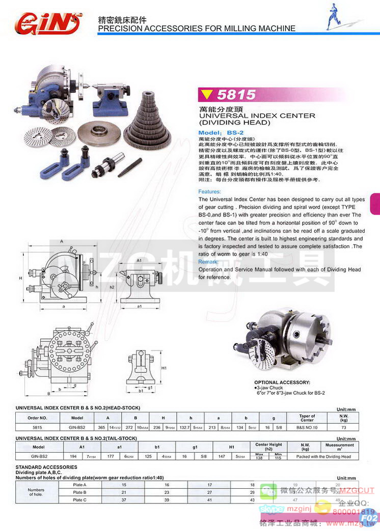 5815 GIN-BS万能分度头
