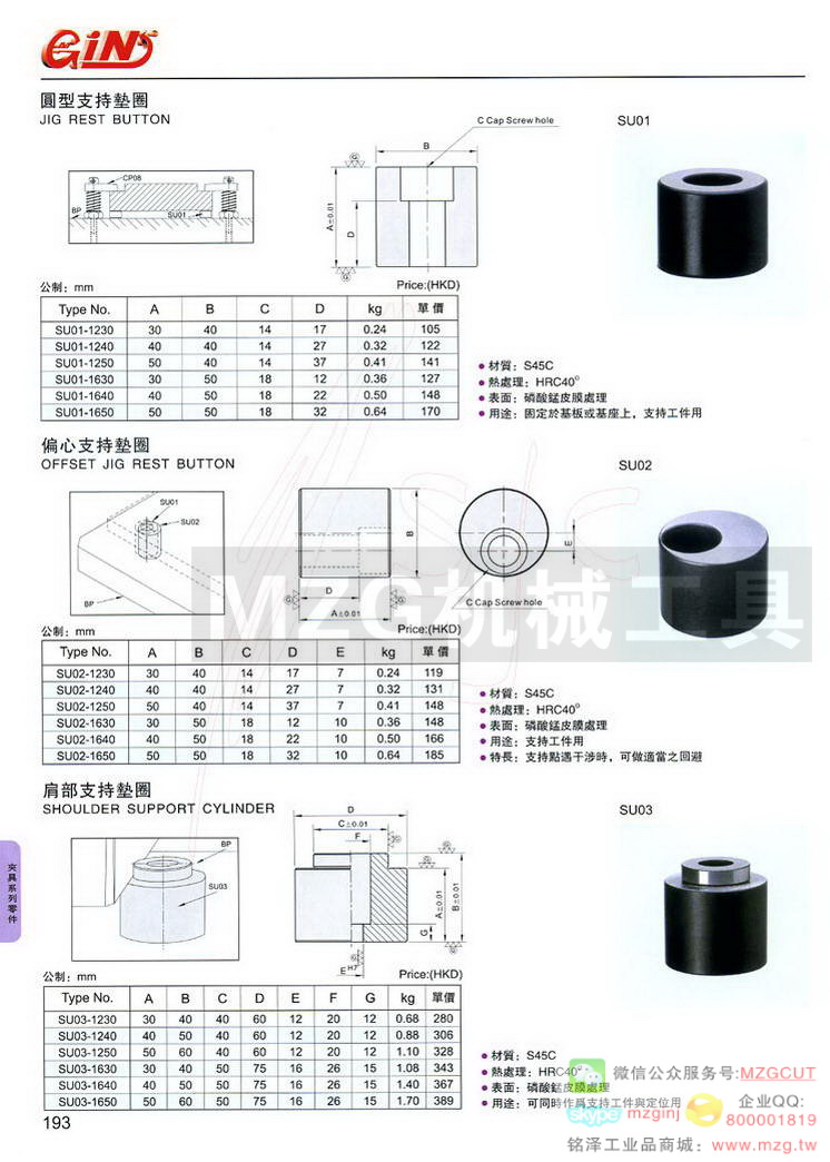 圆型支持垫圈,偏心支持垫圈,肩部支持垫圈