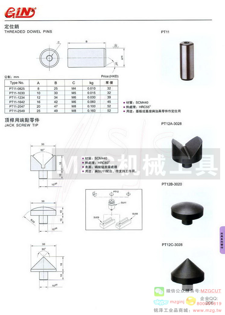 定位销,顶杆用端点零件,顶杆用端点零件,顶杆用端点零件