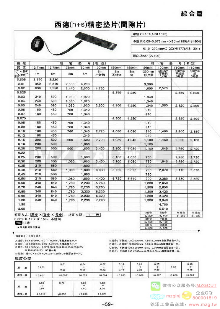 西德h+s间隙测片