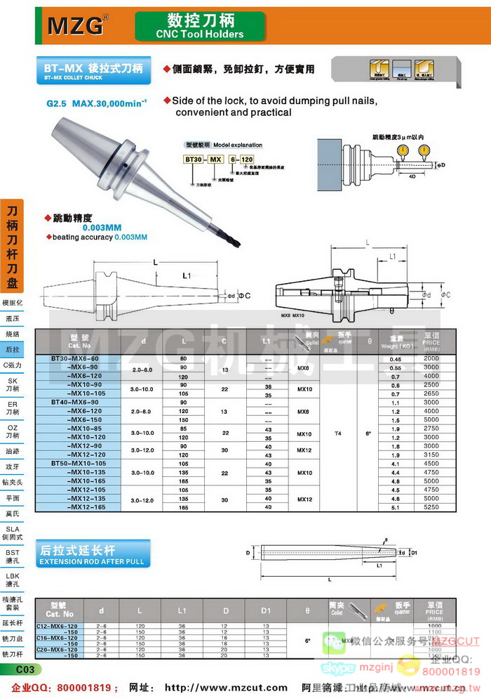 MX,ADS后拉式刀柄,后拉式延长杆,MZG数控刀柄参数图片价格