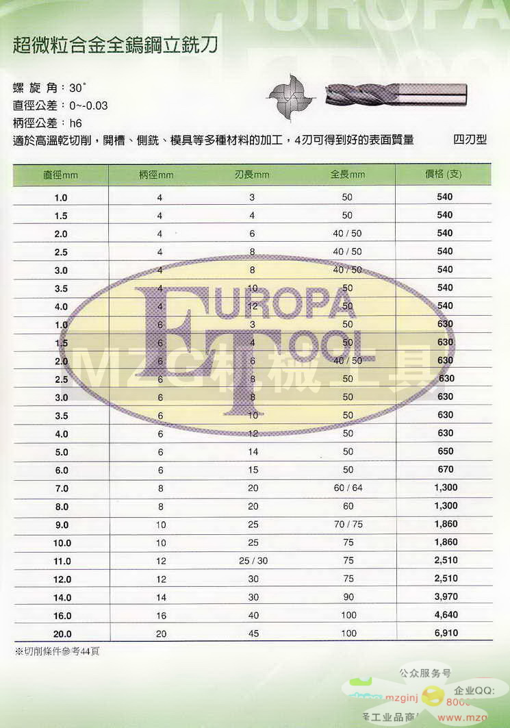 欧霸ET丝攻,铣刀,钻头,中心钻,定点钻,机械铰刀