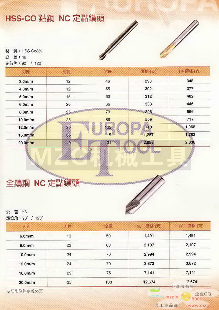 欧霸ET丝攻,铣刀,钻头,中心钻,定点钻,机械铰刀