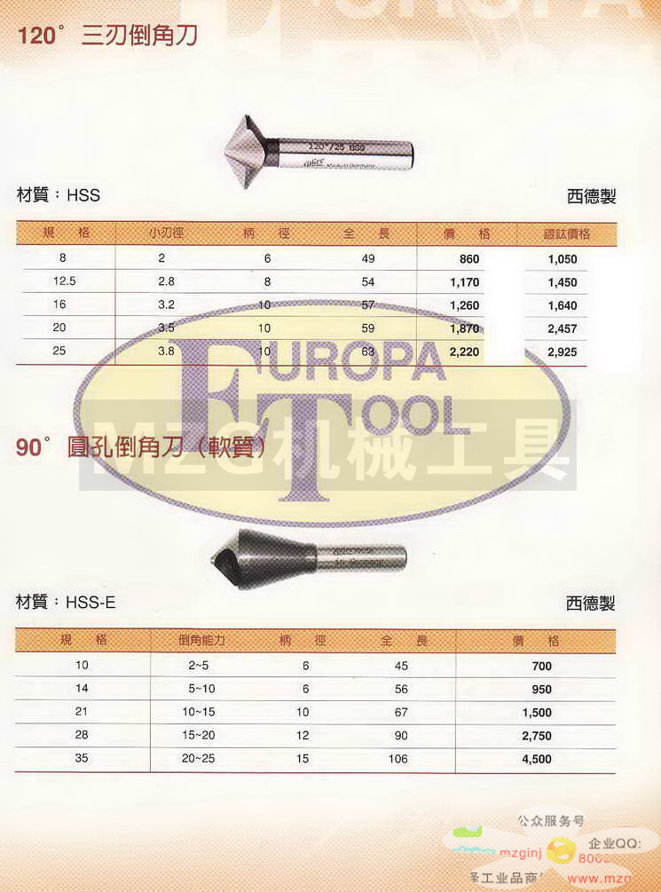 欧霸ET丝攻,铣刀,钻头,中心钻,定点钻,机械铰刀