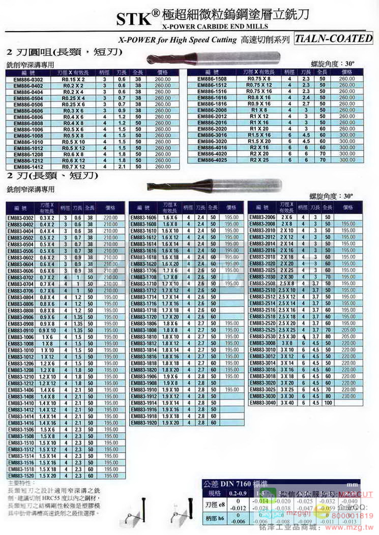 STK铣刀,STK白钢铣刀,STK钨钢铣刀