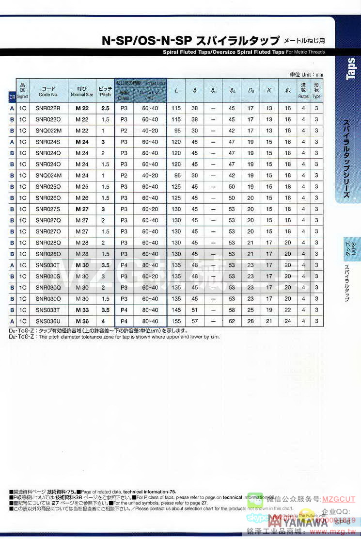 日本YAMAWA螺旋丝攻