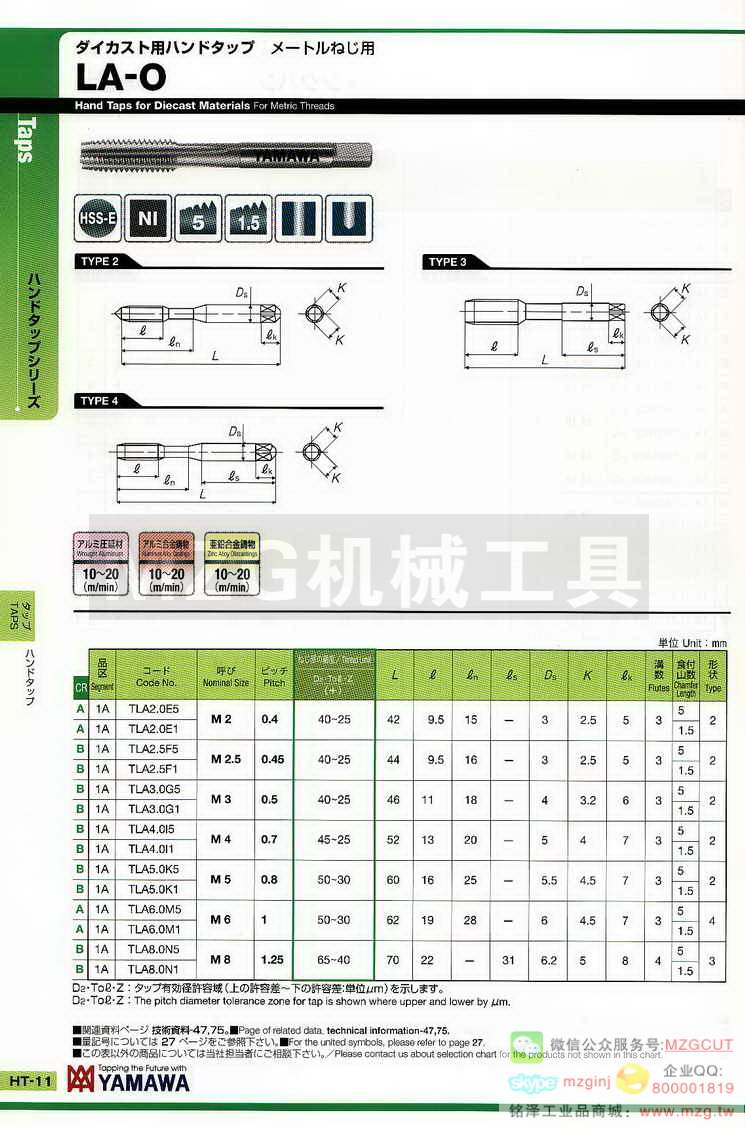 日本YAMAWA先端丝攻