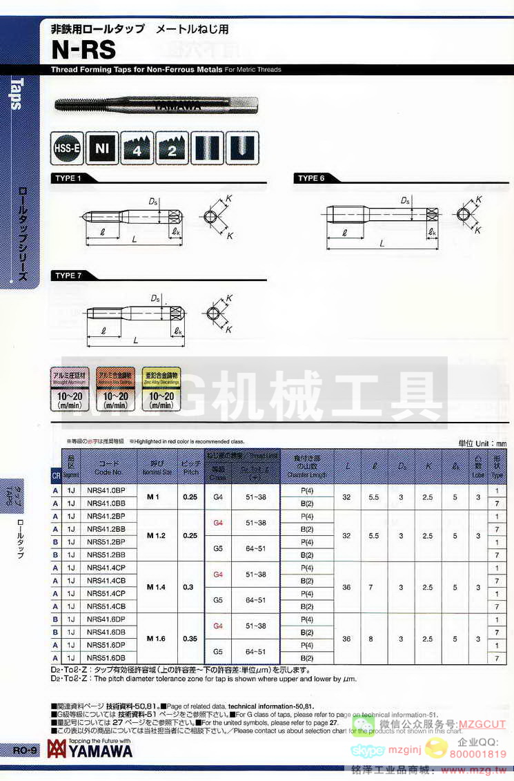 日本YAMAWA挤压丝攻