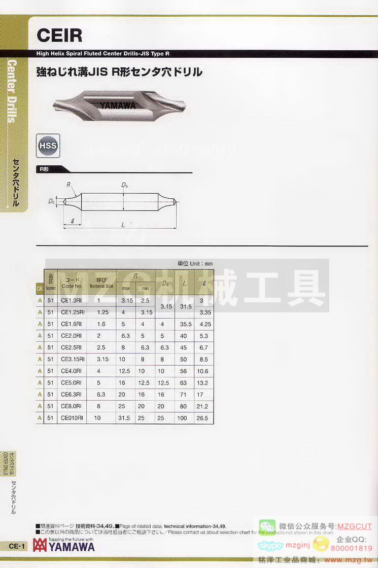 日本YAMAWA中心钻
