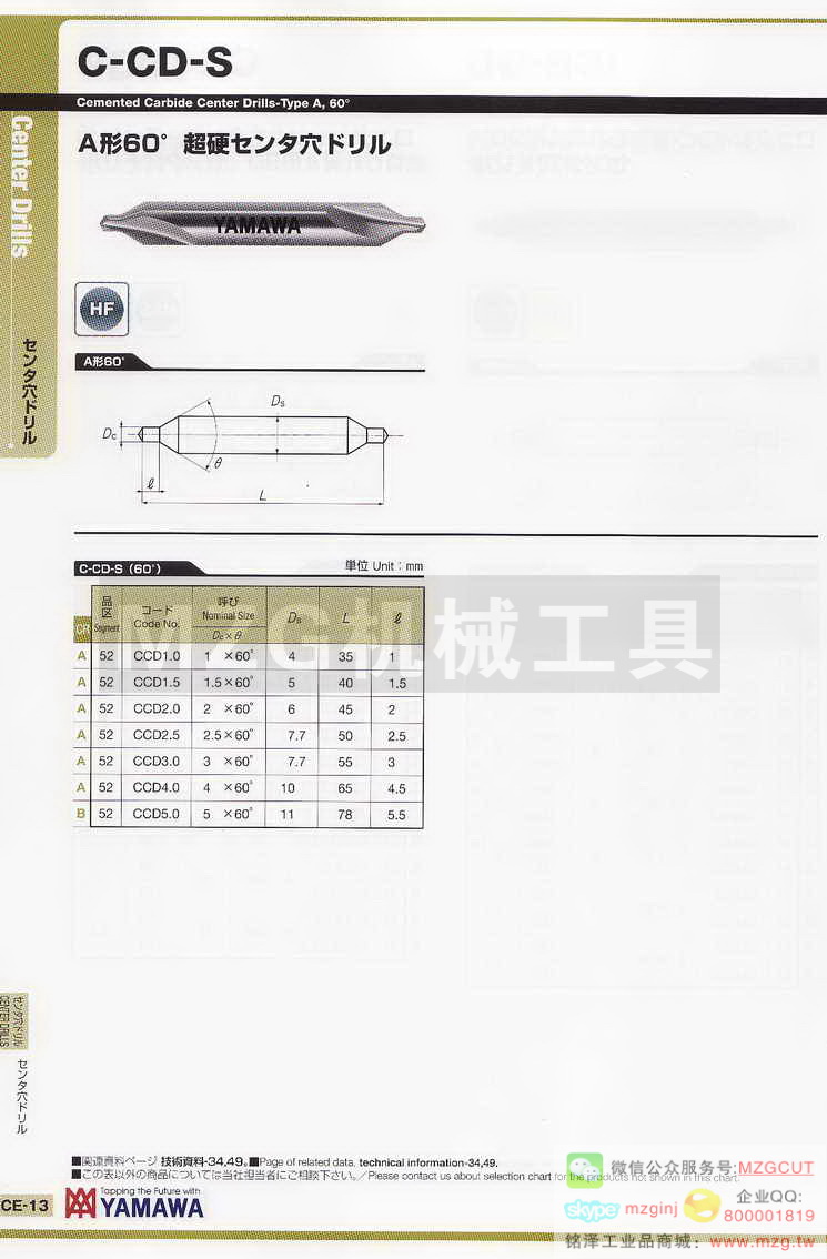 日本YAMAWA中心钻