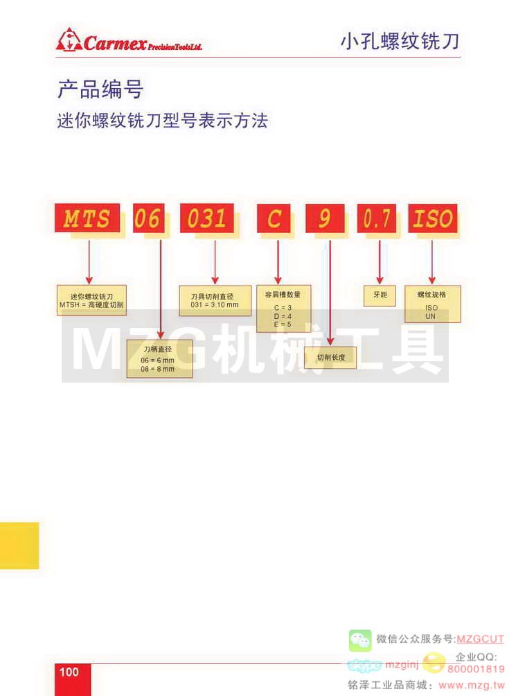 整体硬质合金螺纹铣刀