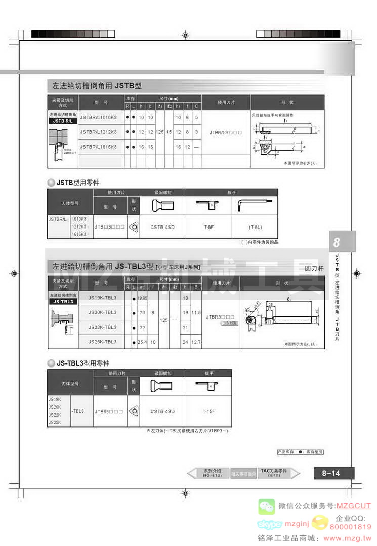 东芝Tungaloy外圆及左进给切槽倒角刀片