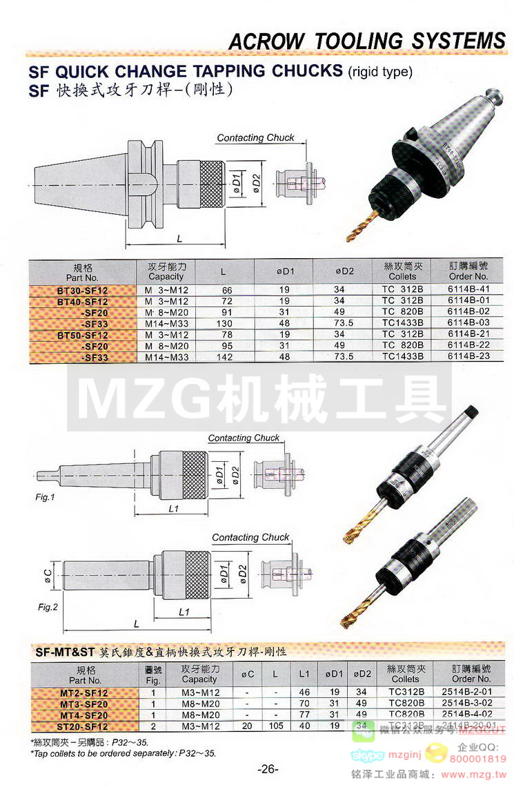 SF快换式攻牙刀杆