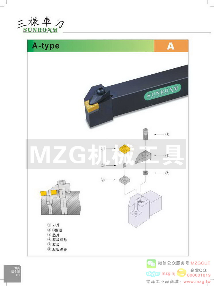台湾三禄SUNROXM A-type刀具组合图,住友SUMITOMO刀片刀具