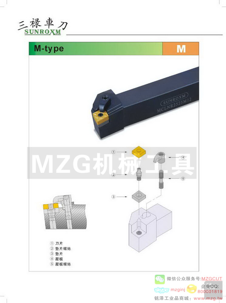 外圆车刀,台湾三禄SUNROXM M-tyoe刀具组合图