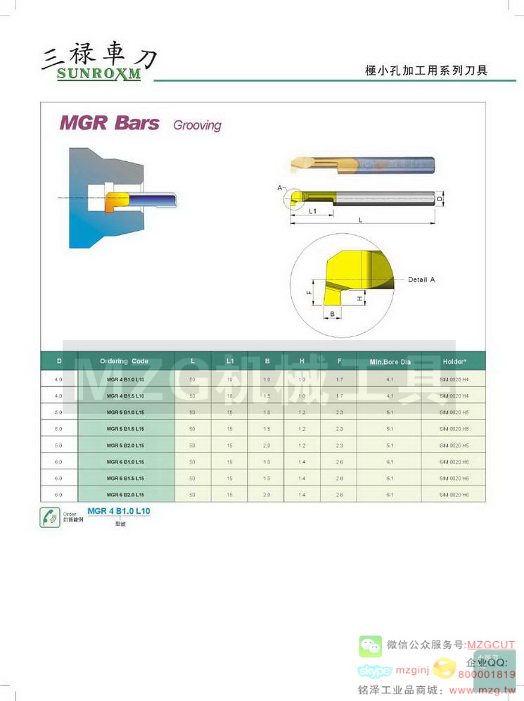 批发数控车刀,微小孔加工刀具,MGR Bars Grooving