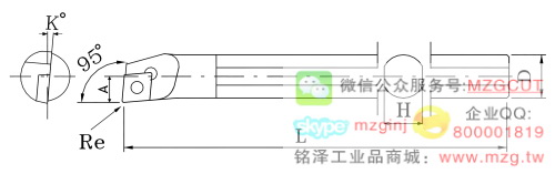 95度C12Q-SCLCR09-14钨钢内孔车刀工程图